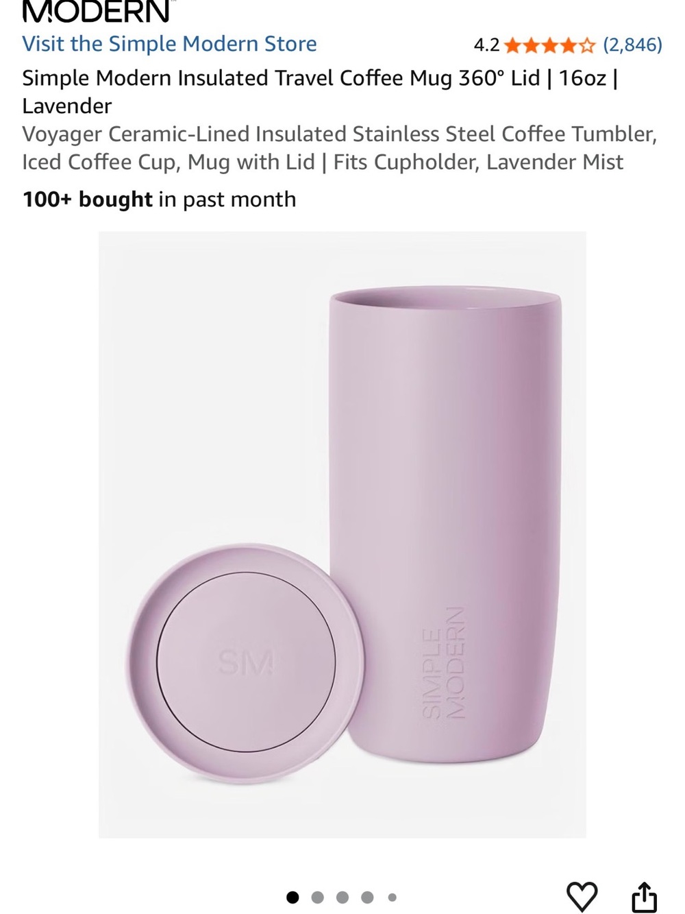 Lavender Insulated Travel Mug - 16oz